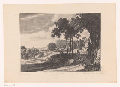 paisaje con excursionistas de Nicolas Perelle