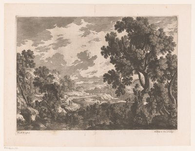 Paisaje de río con camino sinuoso de Nicolas Perelle