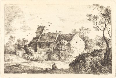 Casa con Palomar en un Paisaje Ondulado de Nicolas Perignon
