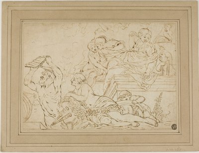 Escena con ninfas y sátiro de Nicolas Pierre Loir
