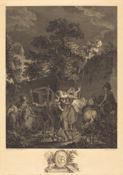 El rapto nocturno de Nicolas Ponce after Pierre Antoine Baudouin