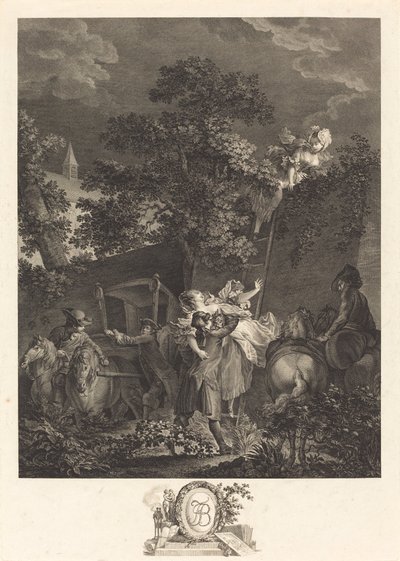 El rapto nocturno de Nicolas Ponce after Pierre Antoine Baudouin