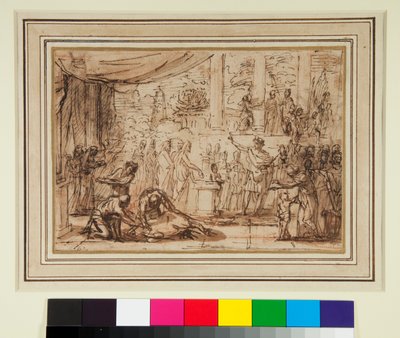 Sacrificio Antiguo en un Templo de Nicolas Poussin