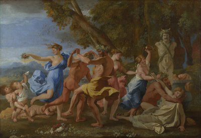 Bacanal ante un Herm, c.1634 de Nicolas Poussin