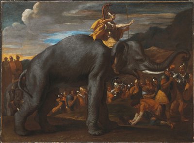 Aníbal Cruzando los Alpes en un Elefante de Nicolas Poussin