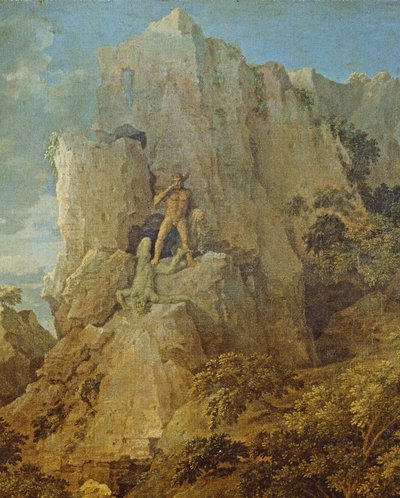 Paisaje con Hércules y Caco (detalle) de Nicolas Poussin