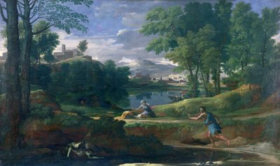 Paisaje con un hombre muerto por una serpiente, c.1648 (óleo sobre lienzo) de Nicolas Poussin