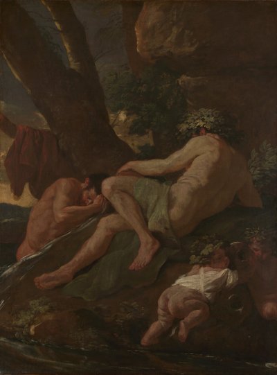 Midas Lavándose en la Fuente del Pactolo, ca. 1627 de Nicolas Poussin