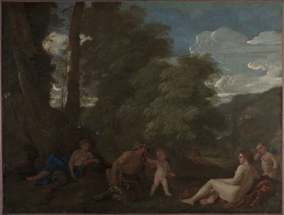 Ninfas y un sátiro Amor Vincit Omnia, c. 1625-1627 de Nicolas Poussin