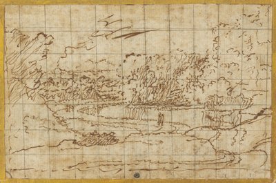 Camino a lo largo de un río serpenteante de Nicolas Poussin