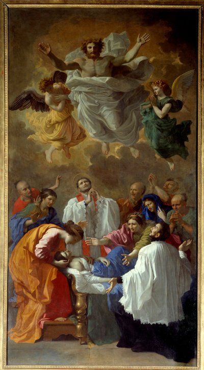 San Francisco Javier resucitando a la hija de un residente de Cangoxima en Japón de Nicolas Poussin