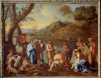 San Juan bautizando a la gente de Nicolas Poussin