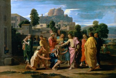 Los ciegos de Jericó, o Cristo sanando a los ciegos, 1650 de Nicolas Poussin