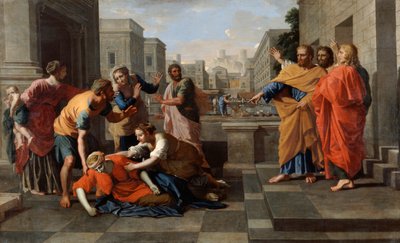 La muerte de Safira, 1652 de Nicolas Poussin