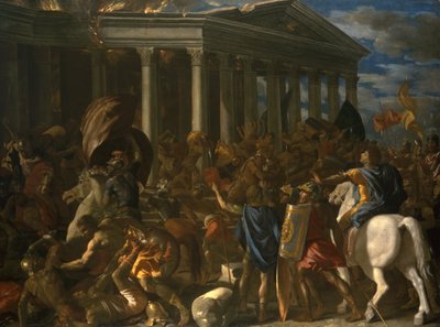 La destrucción y saqueo del Templo de Jerusalén de Nicolas Poussin