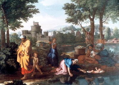La exposición de Moisés, 1654 de Nicolas Poussin