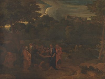 La curación de los dos ciegos en Jericó de Nicolas Poussin