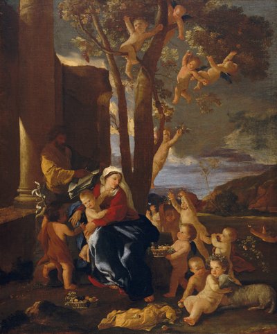 La Sagrada Familia con San Juan Bautista de Nicolas Poussin