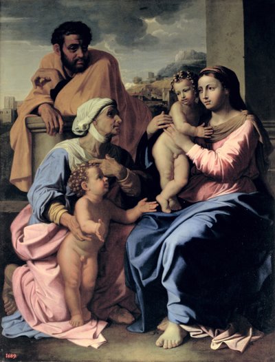 La Sagrada Familia con Santa Isabel y Juan el Bautista de Nicolas Poussin