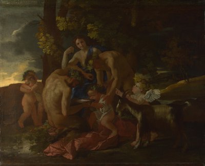 La crianza de Baco, ca. 1628-1629 de Nicolas Poussin