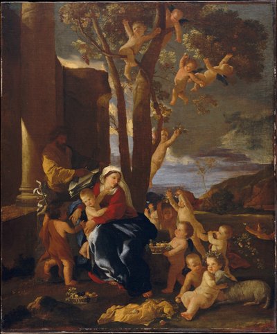 El descanso en la huida a Egipto, c.1627 de Nicolas Poussin