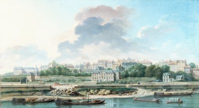 Le Quai et le Village de Passy, vue de la rive gauche, en 1757 (óleo sobre lienzo) de Nicolas Raguenet