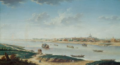 La Salpêtrière vista desde la Rapee, c.1752 (óleo sobre lienzo) de Nicolas Raguenet