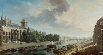 El palacio arzobispal visto desde la orilla izquierda de Nicolas Raguenet