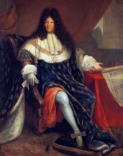 Luis XIV (1638-1715) rey francés en 1643-1715 mostrando la Casa Real de Saint Cyr de Nicolas Rene Jollain