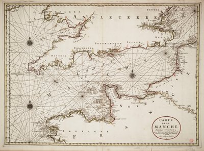 Carta del Canal de la Mancha y de las costas atlánticas del sur de Gran Bretaña y del norte de Francia de Nicolas Sanson D