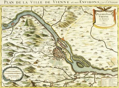 Mapa de la ciudad de Viena, 1692 de Nicolas Sanson DAbbeville