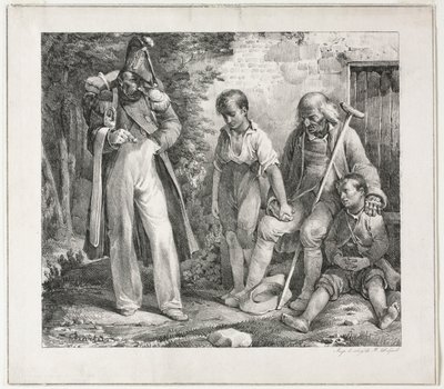 Pidiendo limosna, 1819 de Nicolas Toussaint Charlet