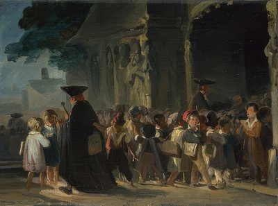 Niños frente a una entrada de iglesia. Entre 1817 y 1845 de Nicolas Toussaint Charlet