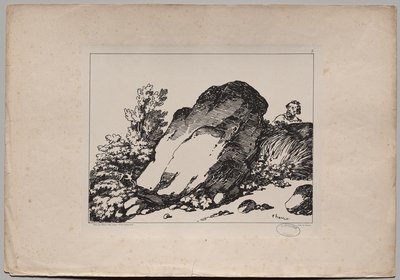 Landscape with Large Rock de Nicolas Toussaint Charlet