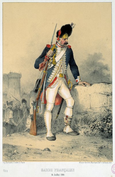 Miembro de la guardia francesa (14 de julio de 1789). Grabado por Nicolas Toussaint Charlet (1792-1845) de Nicolas Toussaint Charlet