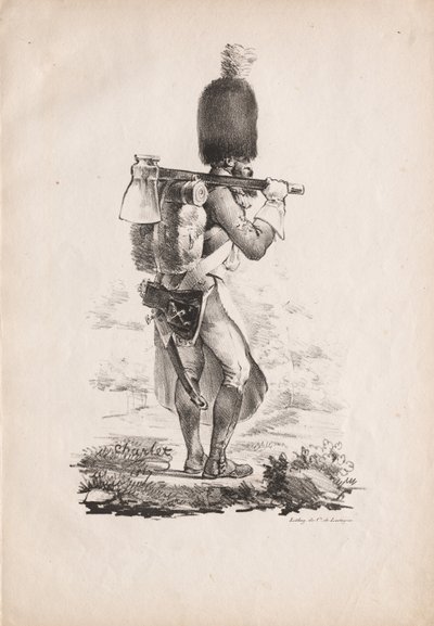Trajes militares: Zapador de infantería, 1817-1818 de Nicolas Toussaint Charlet