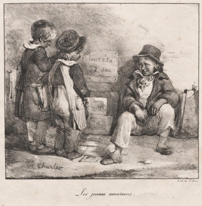 Libro de bocetos para el uso de niños pequeños: Los jóvenes aficionados, 1822 de Nicolas Toussaint Charlet