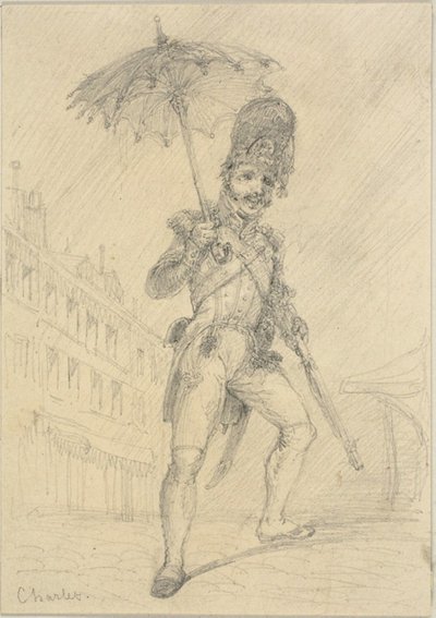 Soldado sosteniendo una sombrilla de Nicolas Toussaint Charlet