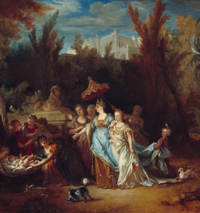 (detalle) Moisés salva las aguas de Nicolas de Largillière
