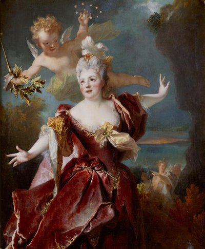Retrato de Marie Anne de Châteauneuf, llamada Mademoiselle Duclos, en el papel de Ariadna, ca 1712 de Nicolas de Largillière