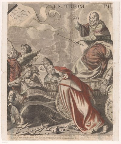 Procesión Triunfal de Cristo con Figuras del Antiguo y Nuevo Testamento (Quinta Parte) El triunfo de Jesucristo (título sobre objeto) de Nicolas de Larmessin (I)
