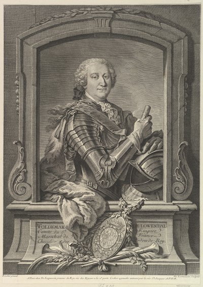 Retrato de Maréchal de Lowendal, siglo XVIII de Nicolas de Larmessin