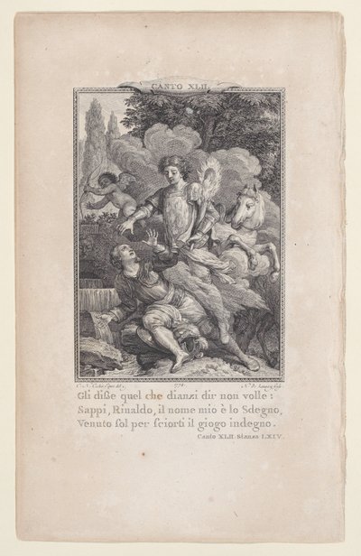Canto 42, Estrofa 64, de Orlando Furioso, 1774 de Nicolas de Launay