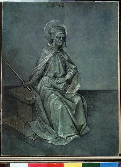 ""El apóstol Simón"" Acuarela y tinta de Nikolaus Alexander Mair von Landshut (1450-1510) 1496 Museo Pushkin, Moscú de Nicolaus Alexander Mair von Landshut