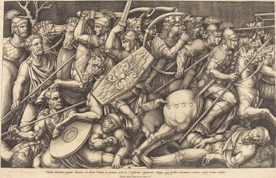 Soldados romanos luchando contra los dacios de Nicolaus Beatrizet