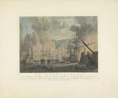 Bombardeo de Argel, 1816 La victoria de los argelinos en la bahía de Argel por los escuadrones ingleses y holandeses, comandados por el almirante Lord Exmouth y el vicealmirante de Capellen, 27 de agosto de 1816 (título en obj de Nicolaus Heideloff