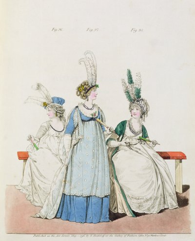 Vestidos de noche para ópera y conciertos, fig. 96, 97 y 98 de la 