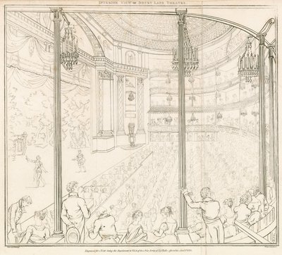 Vista interior del Teatro Drury Lane, Londres de Nicolaus von Heideloff