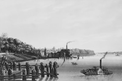 Vista de Hoboken desde el ferry de Nicolino Calyo