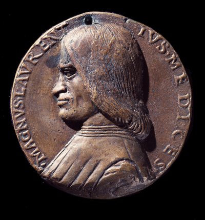 Medalla retrato de Lorenzo de Medici, conocido como el Magnífico (Bronce) de Nicolo Spinelli